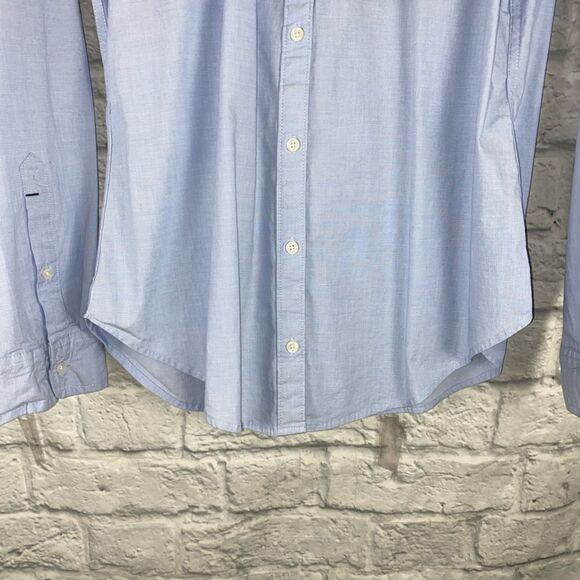 Abercrombie & Fitch button down dress shirt w/button cuffs like new blue sz Med - Picture 2 of 5